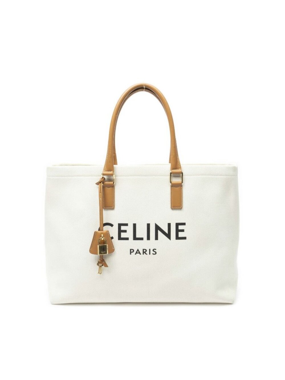 Celine Horizontal Cabas Tote Bag Ivory Tanwoven Canvas